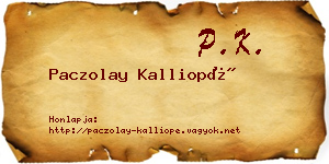Paczolay Kalliopé névjegykártya